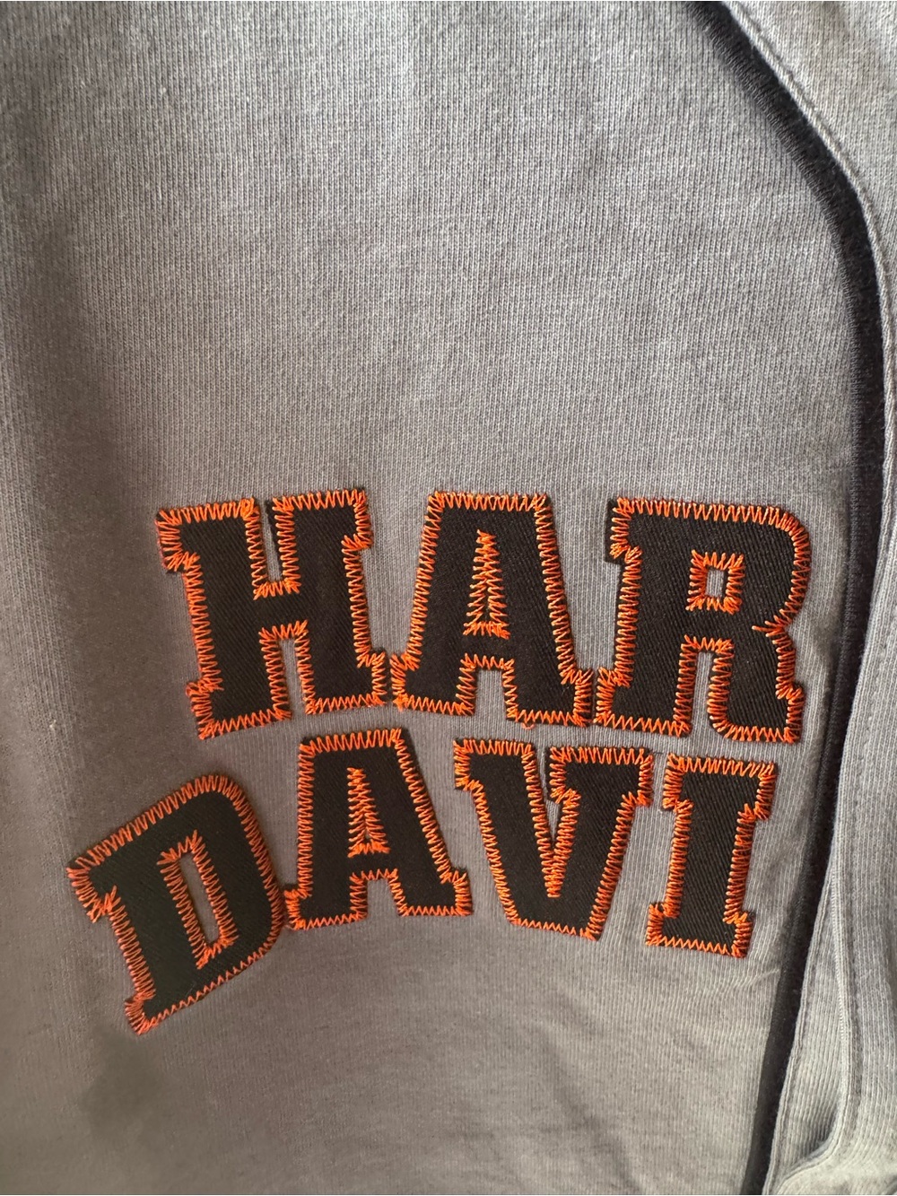 Men’s XL Harley-Davidson Gray & Black, Orange cotton Baseball Jersey - Picture 3 of 6